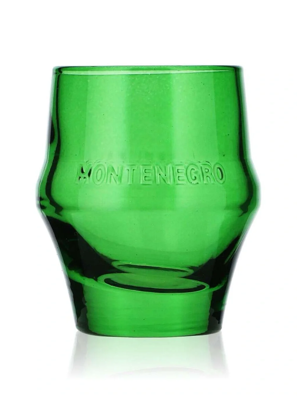 Rare Vintage Amaro Montenegro Green Bottle Shaped Lowball Glass